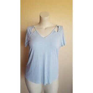 MICHAEL STARS Cut Out Knit Top One Size OS Blue New